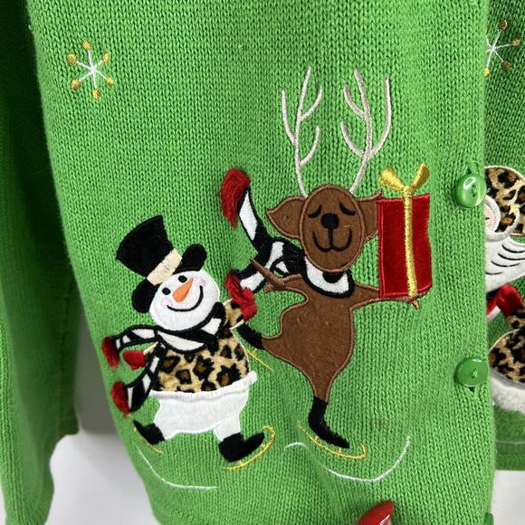 Classic Elements Festive Green Cardigan - Picture 4 of 11